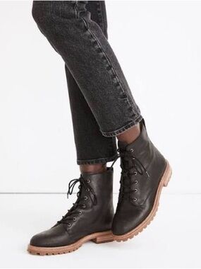 Madewell The Clair Lace-Up Boot in Leather